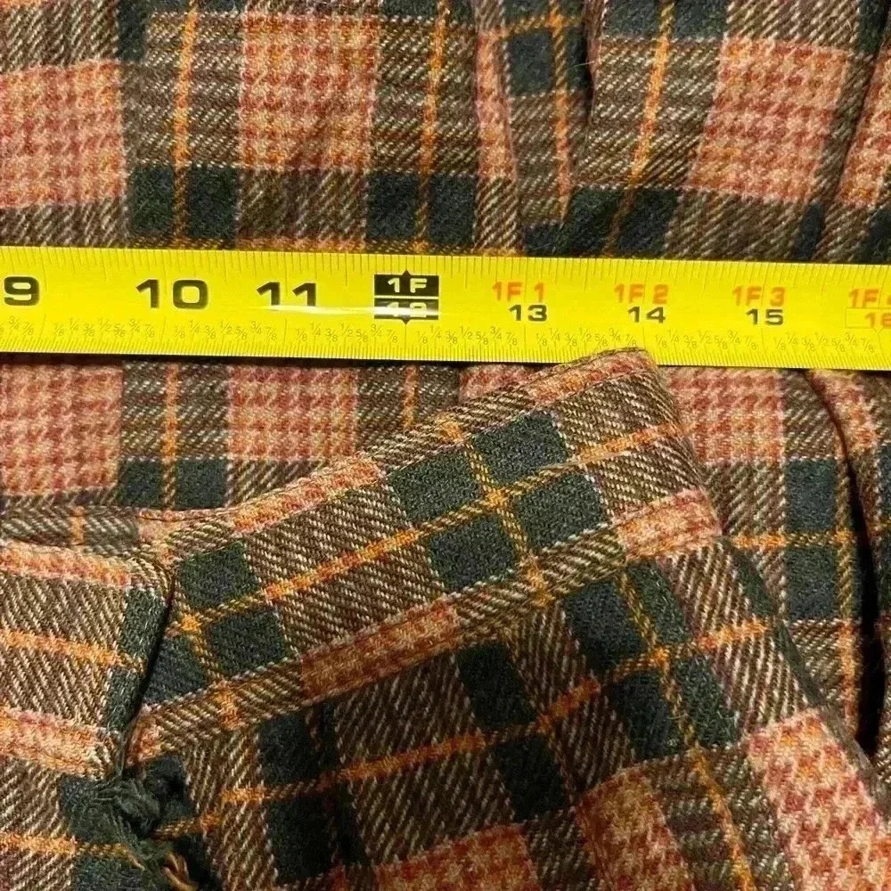 Vintage Oscar de la Renta plaid  wool wrap skirt size 4/5 luxury - Picture 5 of 5